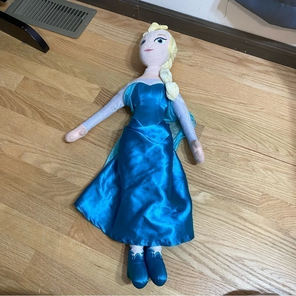 Disney Elsa Large 24” Plush Doll Stuffed Blue Kids Toy Frozen Princess